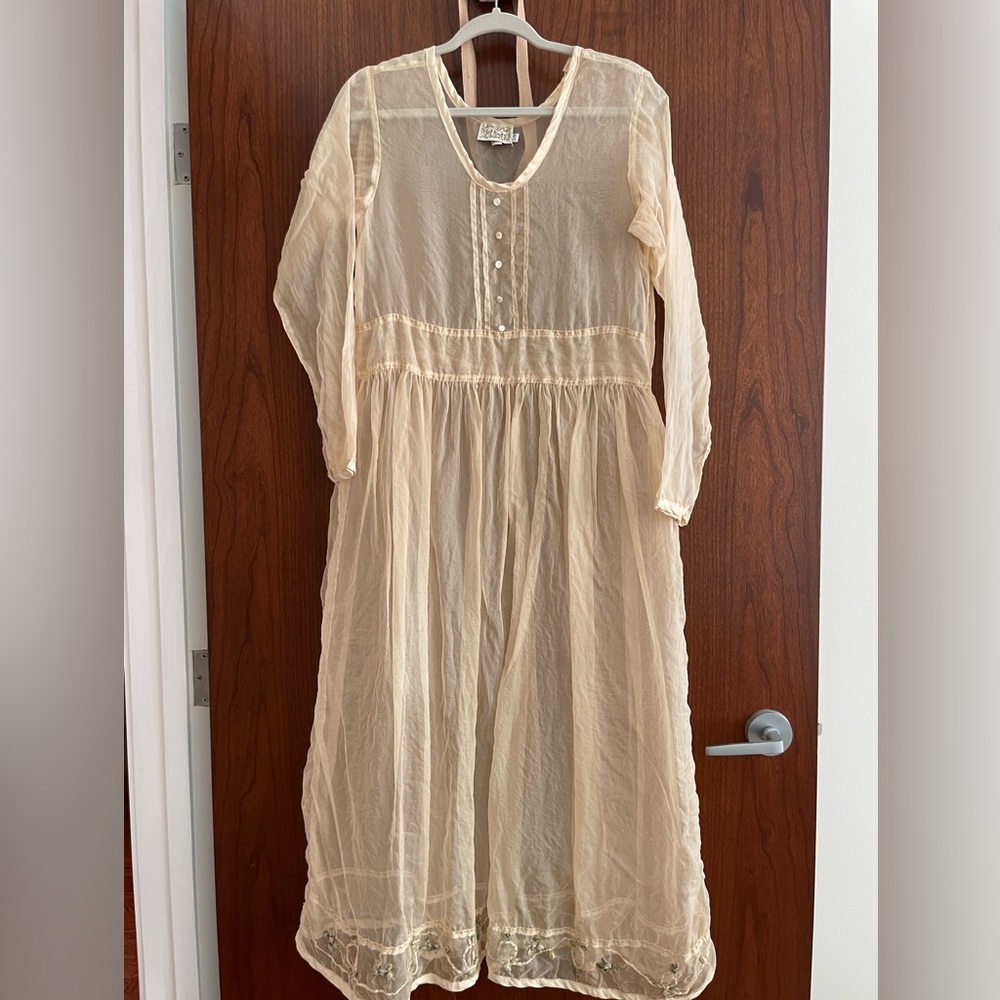 Hot Knots beige/cream silk dress, S/M
